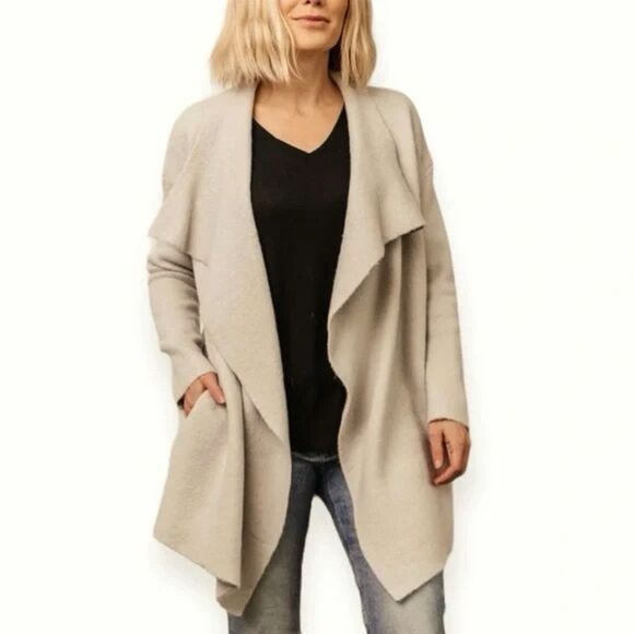 Baltic Born Sweaters - Baltic Born IL Ellison Lapel Cardigan Open Front Knit Waterfall Sweater S/M